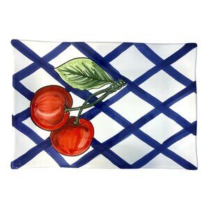 Vtg. Hand-Painted Italian Cherry Platter – Vietri sul Mare Ceramica e, 11.5x8, B